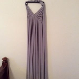Silver Maxi multi-wrap formal dress